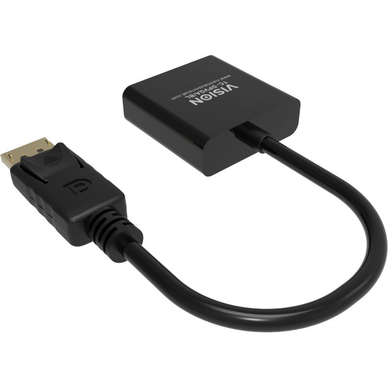 Vision TC-DPVGA/BL video cable adapter DisplayPort VGA (D-Sub) Black