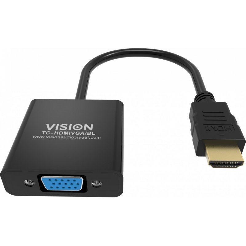 Vision TC-HDMIVGA/BL câble vidéo et adaptateur 0,23 m HDMI Type A (Standard) VGA (D-Sub) Noir
