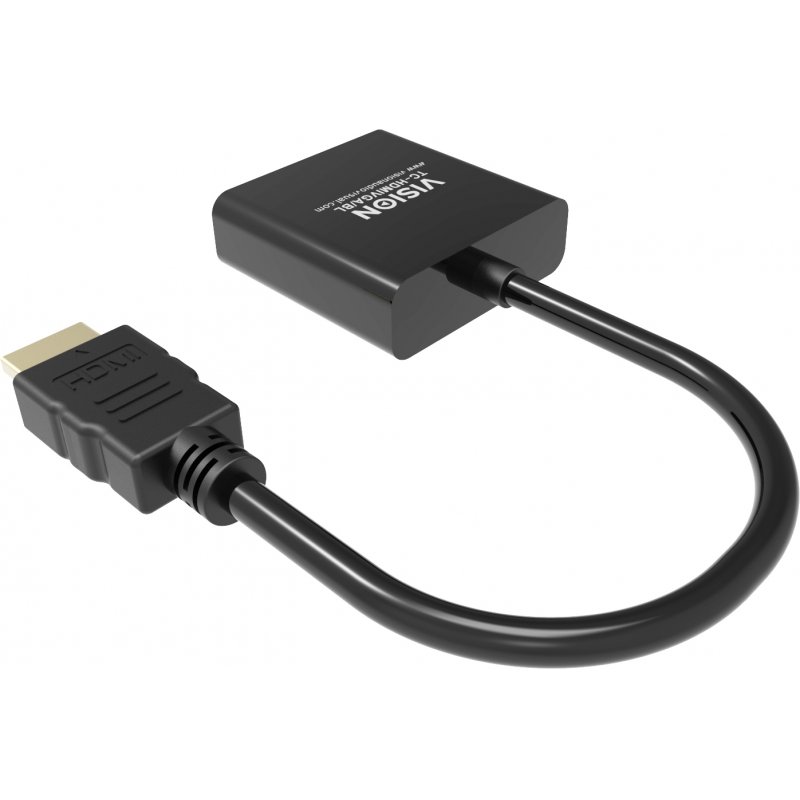 Vision TC-HDMIVGA/BL video cable adapter 0.23 m HDMI Type A (Standard) VGA (D-Sub) Black