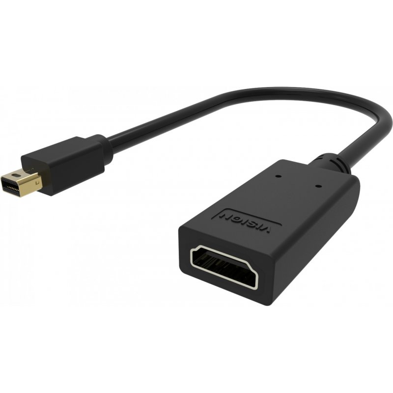 Vision TC-MDPHDMI/BL video cable adapter Mini DisplayPort HDMI Type A (Standard) Black