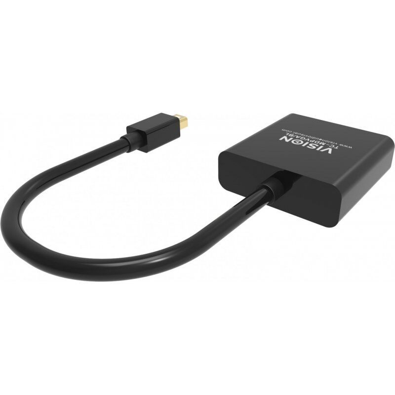 Vision TC-MDPVGA/BL video cable adapter Mini DisplayPort VGA (D-Sub) Black