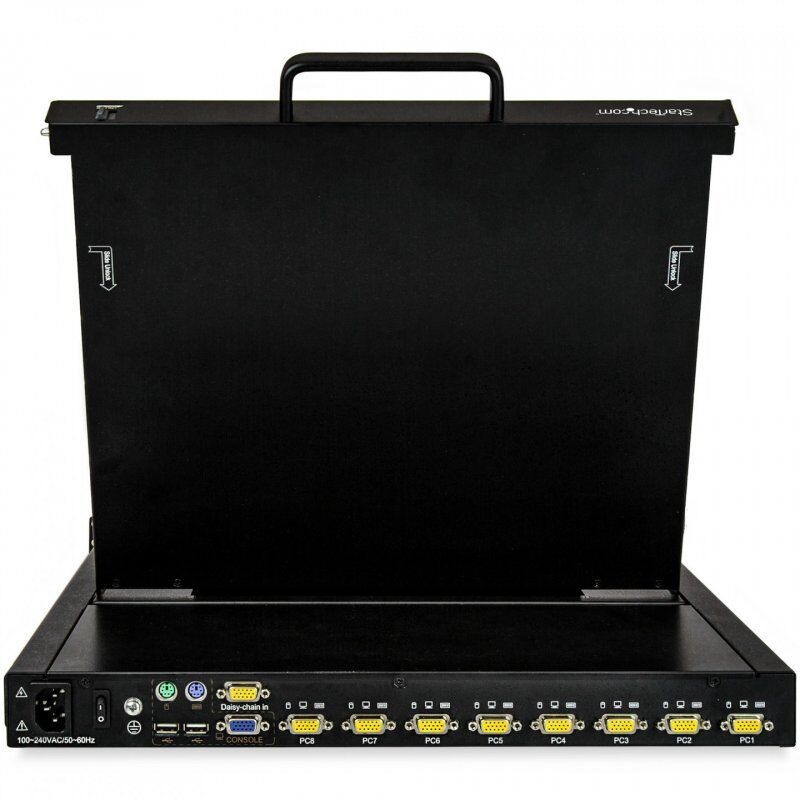 StarTech.com 8 Port Rackmount KVM Console w/ 6ft Cables - Integrated KVM Switch w/ 17" LCD Monitor - Fully Featured 1U L