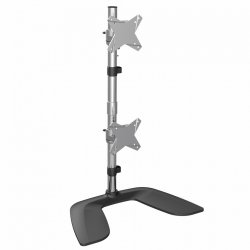 StarTech.com Vertical Dual Monitor Stand - Ergonomic Desktop Stacked Two Monitor Stand up to 27 inch VESA Mount Displays