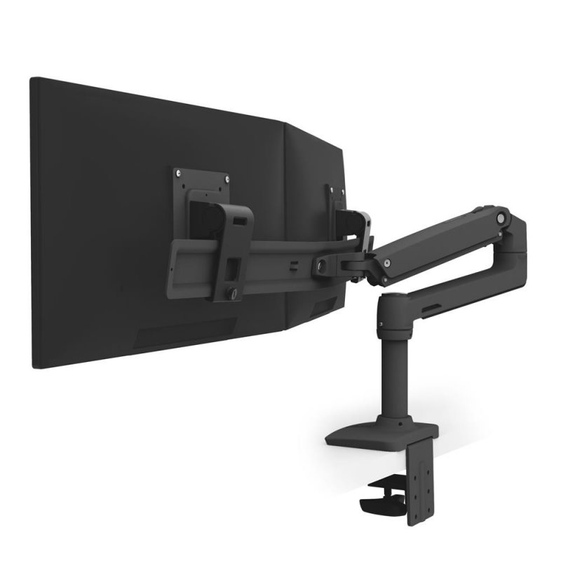 LX Desk Dual Direct Arm Matte Black