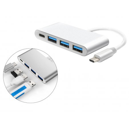 PLASTIC BAG TYPE-C USB HUB 3USB PORTS AND TYPE 1-A PORT USB