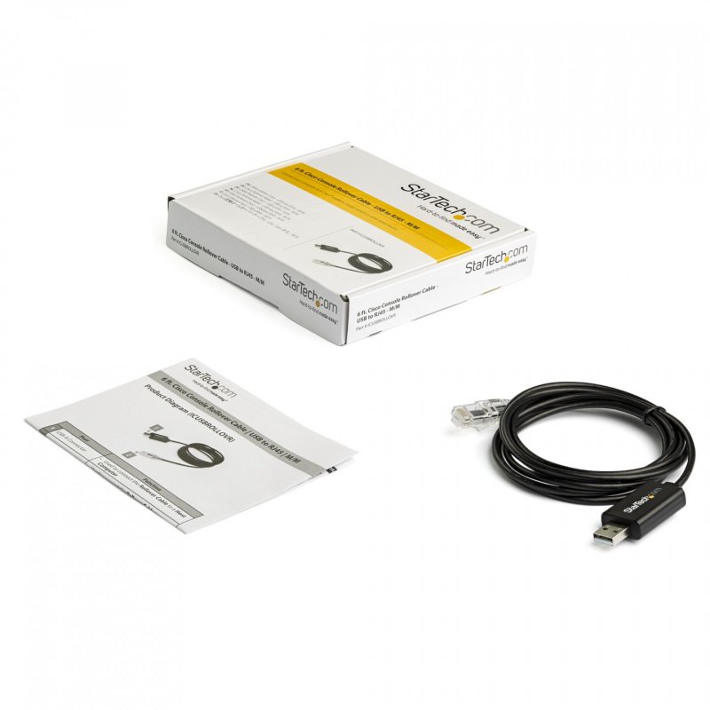 StarTech.com Câble console Cisco USB vers RJ45 de 1,8 m - Cordon rollover compatible Windows, Mac...