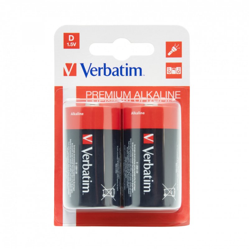 Alkaline Battery D 2 Pack