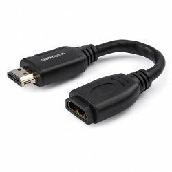 StarTech.com 6" (15cm) HDMI Port Saver Cable - 4K 60Hz High Speed HDMI 2.0 Extension Cable with Ethernet - Short HDMI Ex