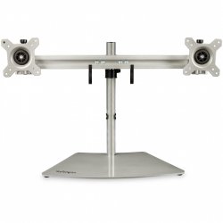 DUAL-MONITOR STAND - HORIZONTAL FOR UP TO 24IN MONITORS - SILVER