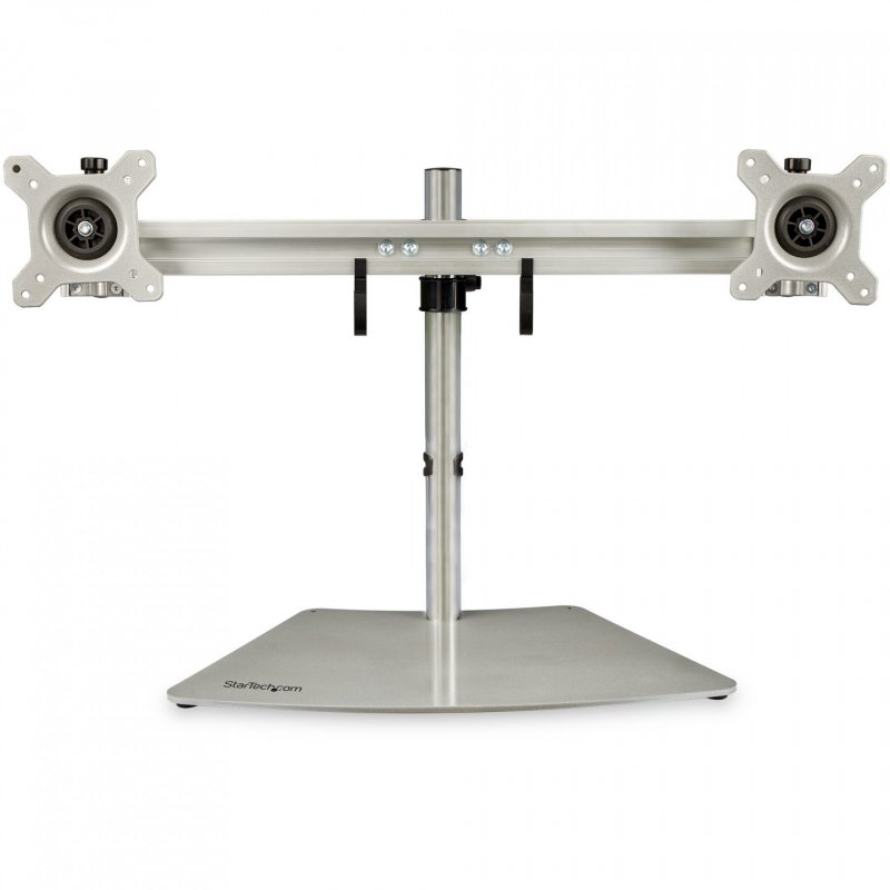 DUAL-MONITOR STAND - HORIZONTAL FOR UP TO 24IN MONITORS - SILVER