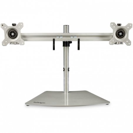 DUAL-MONITOR STAND - HORIZONTAL FOR UP TO 24IN MONITORS - SILVER