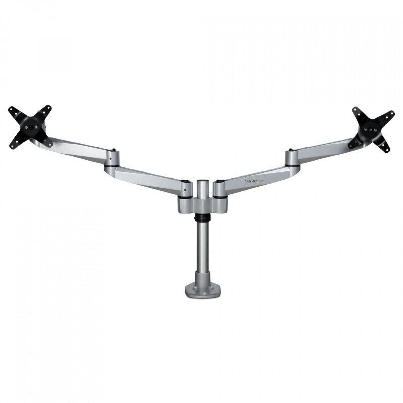StarTech.com Desk Mount Dual Monitor Arm - Premium Articulating Monitor Arm - up to 30” VESA Mount Displays - Height A