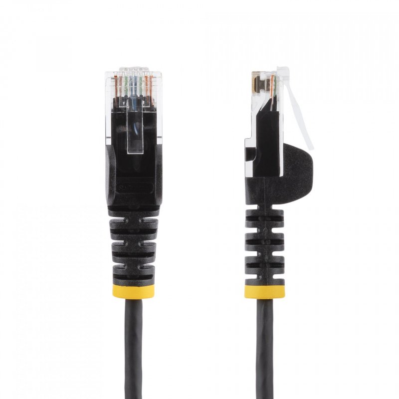 0.5M SLIM CAT6 CABLE - BLACK SNAGLESS - 28 AWG COPPER WIRE