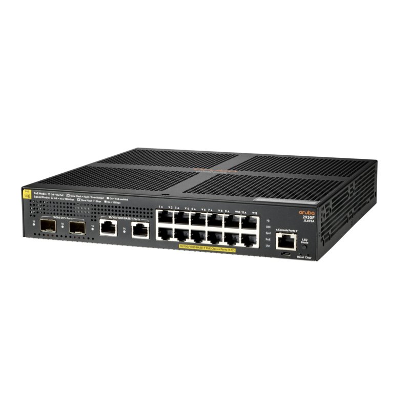 Aruba 2930F 12G PoE+ 2G/2SFP+ Géré L3 Gigabit Ethernet (10/100/1000) Connexion Ethernet, supportant l'alimentation via