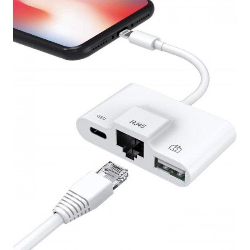 LIGHTNING/RJ45 ETHERNET ADAPTER FOR APPLE IPHONE AND IPAD