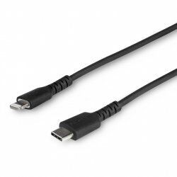 StarTech.com 3 foot (1m) Durable Black USB-C to Lightning Cable - Heavy Duty Rugged Aramid Fiber USB Type C to Lightning
