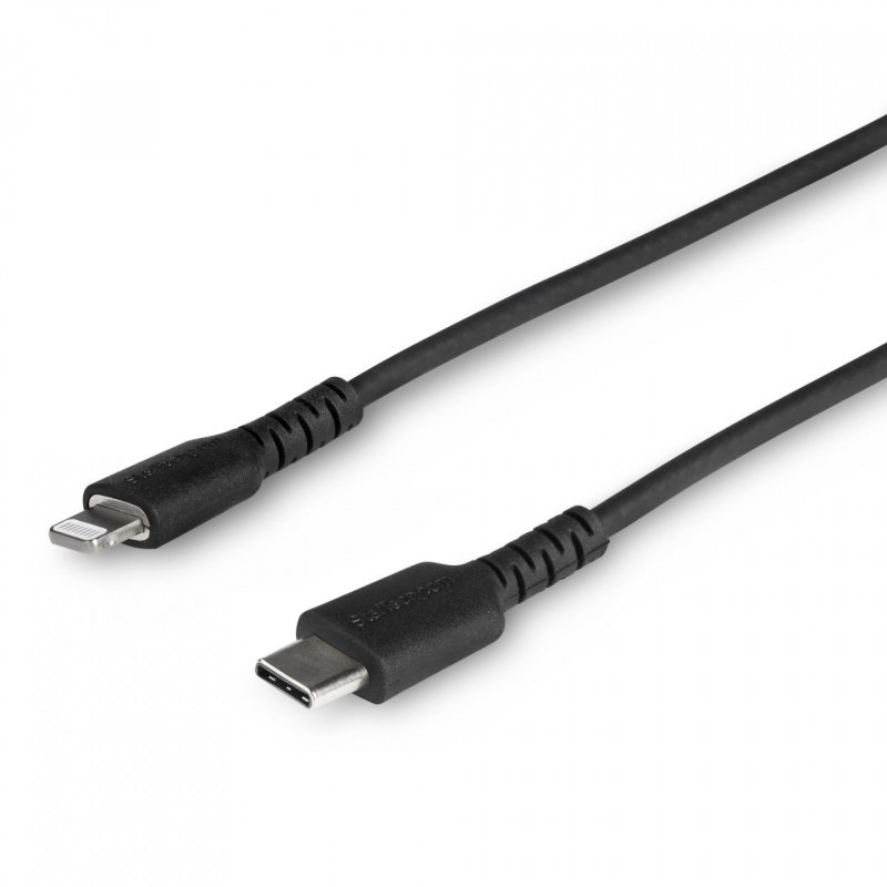 StarTech.com Câble USB-C vers Lightning Noir Robuste 1m - Câble de Charge/Synchronistation USB Type C vers Lightning F