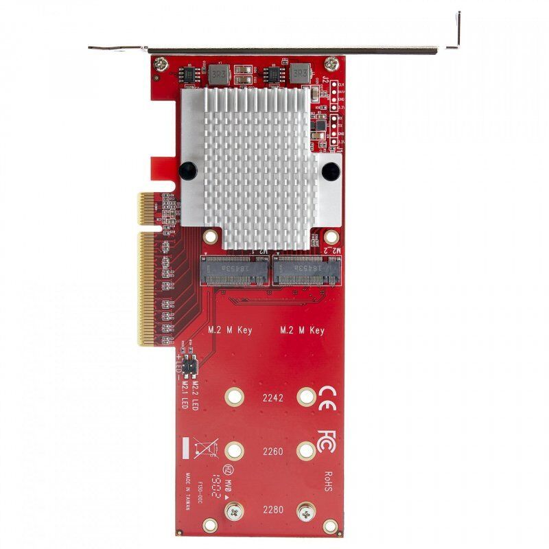 X8 DUAL M.2 PCIE SSD ADAPTER FOR PCIE NVME / AHCI M.2 SSDS