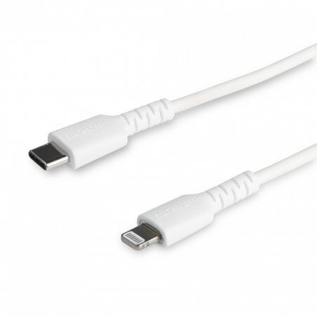 StarTech.com 3 foot (1m) Durable White USB-C to Lightning Cable - Heavy Duty Rugged Aramid Fiber USB Type A to Lightning