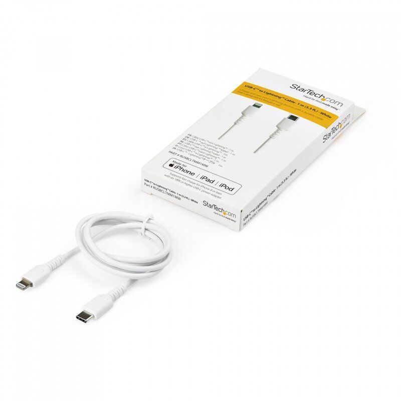 1M USB C TO LIGHTNING CABLE WHITE - ARAMID FIBER