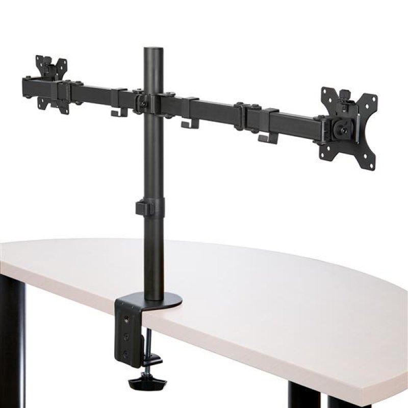 DESK MOUNT DUAL MONITOR ARM FOR UP TO 32IN MONITORS - CROSSBAR