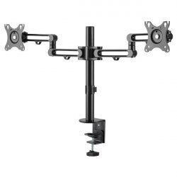 DESK MOUNT DUAL MONITOR ARM FOR UP TO 32IN MONITORS DUAL SWIVEL