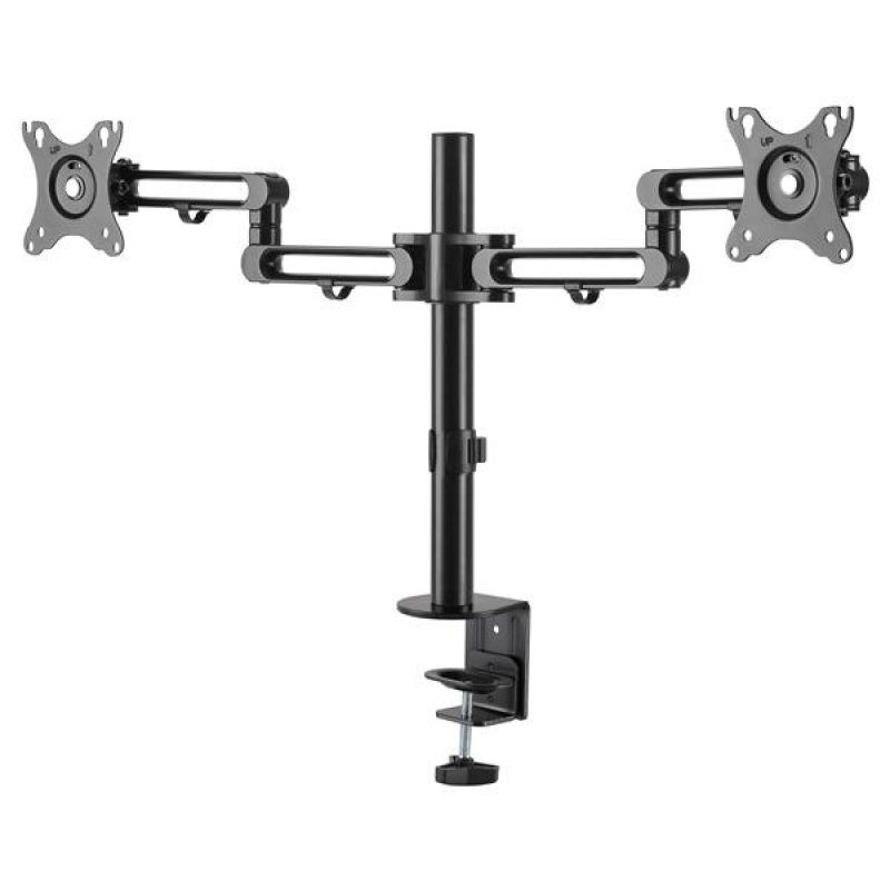 DESK MOUNT DUAL MONITOR ARM FOR UP TO 32IN MONITORS DUAL SWIVEL