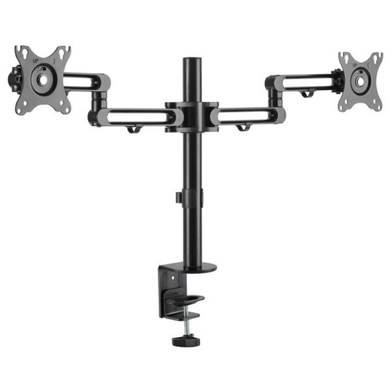 DESK MOUNT DUAL MONITOR ARM FOR UP TO 32IN MONITORS DUAL SWIVEL