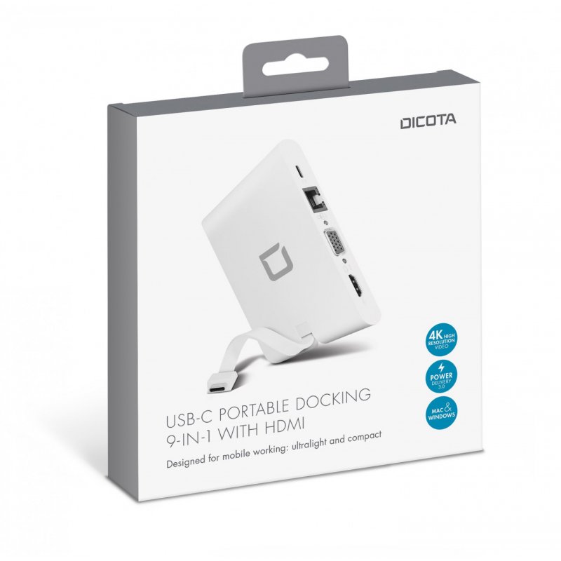 DICOTA D31729 notebook dock/port replicator White