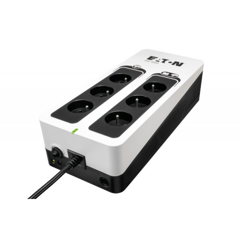 Eaton compatible Onduleur 3S 450 FR - Off-line UPS - 3S450F - 450VA (6 prises FR) Noir/Blanc