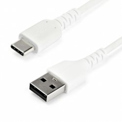 2M DURABLE USB 2.0 TO USB C CABLE WHITE ARAMID FIBER