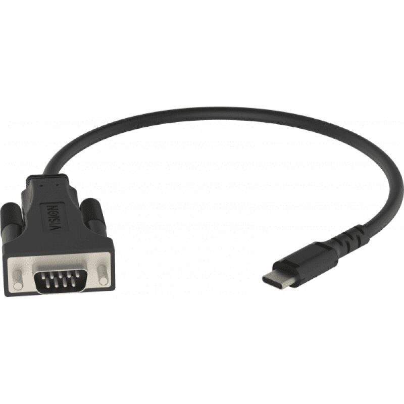 Vision TC-USBCSER/BL câble Série Noir RS-232 USB-C