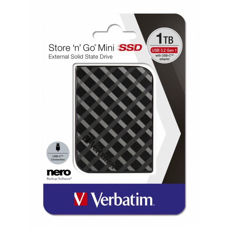 Verbatim Mini SSD Store 'n' Go USB 3.2 Gen.1 - Capacité 1 To - Noir