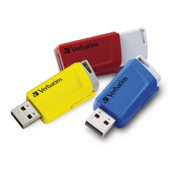 Verbatim Clé USB Store 'n&146 Click 3 x 16 Go Rouge / Bleu / Jaune