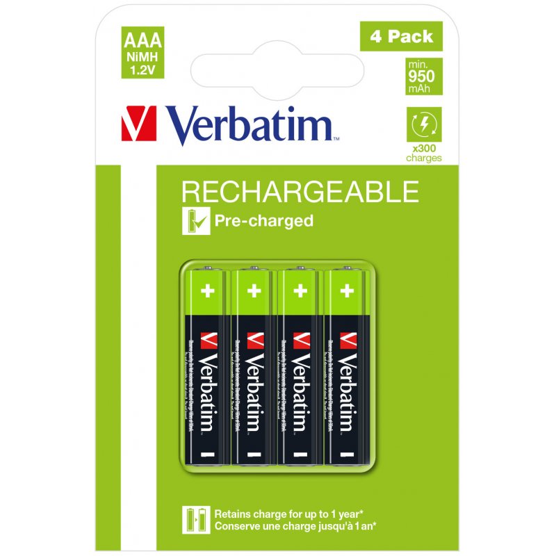 RECHARGEABLE BATTERY AAA 4 PACK/HR03