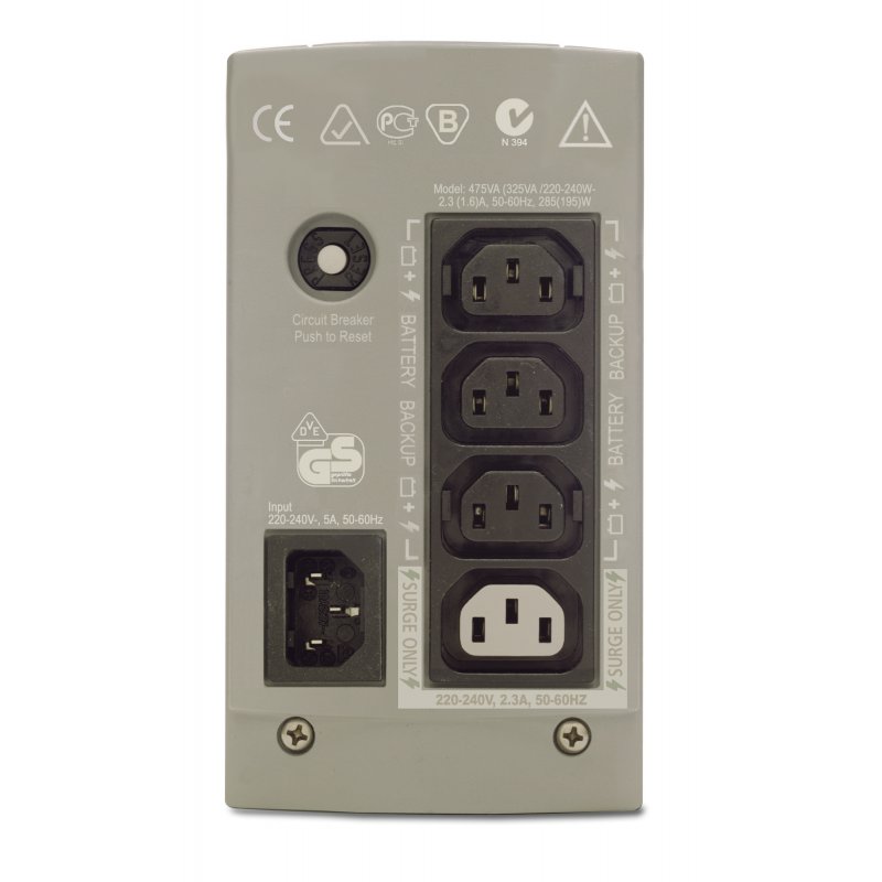 APC Back-UPS CS 325 w/o SW alimentation d'énergie non interruptible 0,325 kVA 210 W