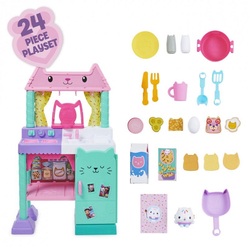 Gabby's Dollhouse , Coffret Cuisine Cakey avec accessoires de cuisine, aliments, sons et musique, jouets pour filles et 
