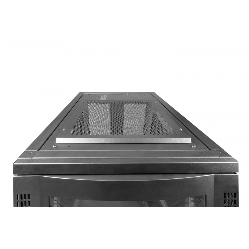 26HE Serverschrank, Unique, 1340x600x1000mm Stahl-Fronttür mit Plexiglas, schwarz (RAL 9005) Farbe Schwarz (RAL 9005) D