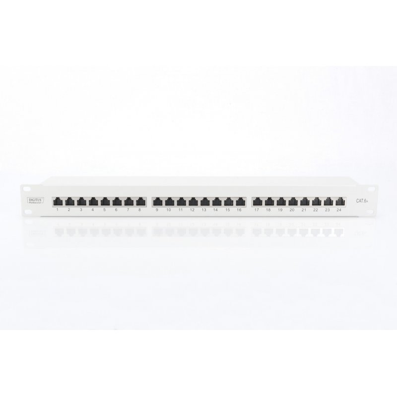 DIGITUS Panneau 19", cat.6A (profond), 25 x ports RJ45, 1 U