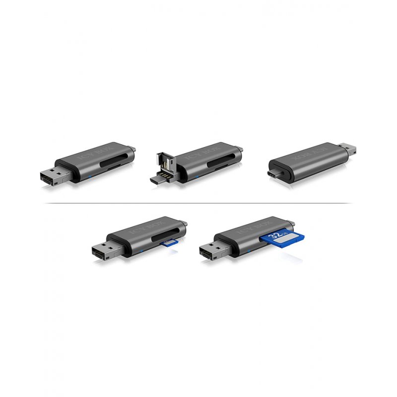 RaidSonic compatible ICY BOX IB-CR200-C - Kartenleser - USB 2.0