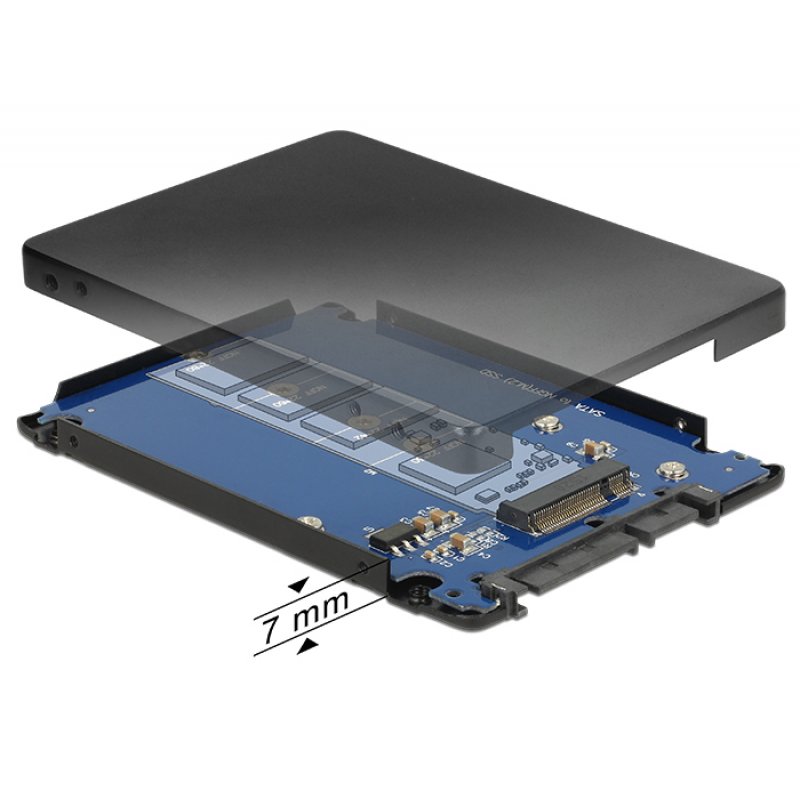 M.2 30/42/60/80 zu Sata intern black Delock compatible