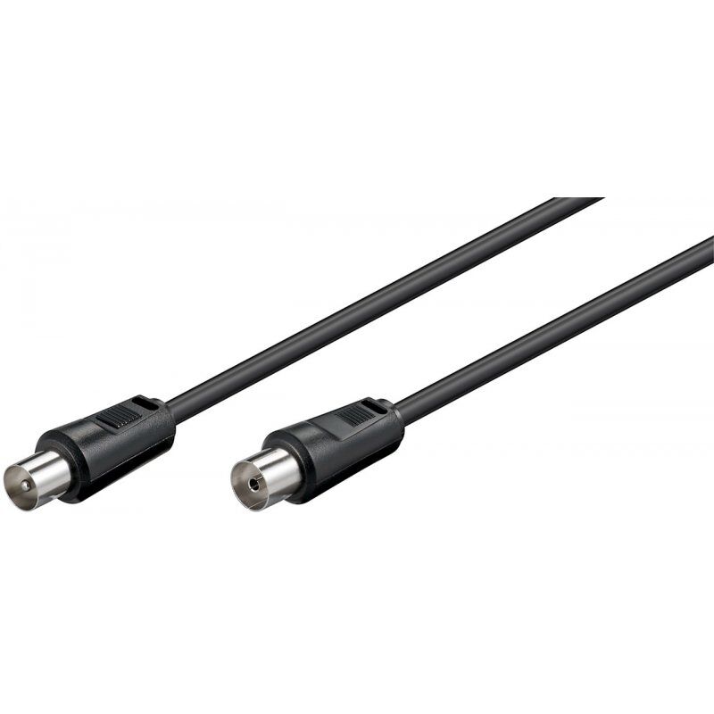 Goobay Antenna Cable (70 dB), Double Shielded coaxial plug to coaxial socket, aluminium shielding, CCS, PVC - 5 mm, 1.5