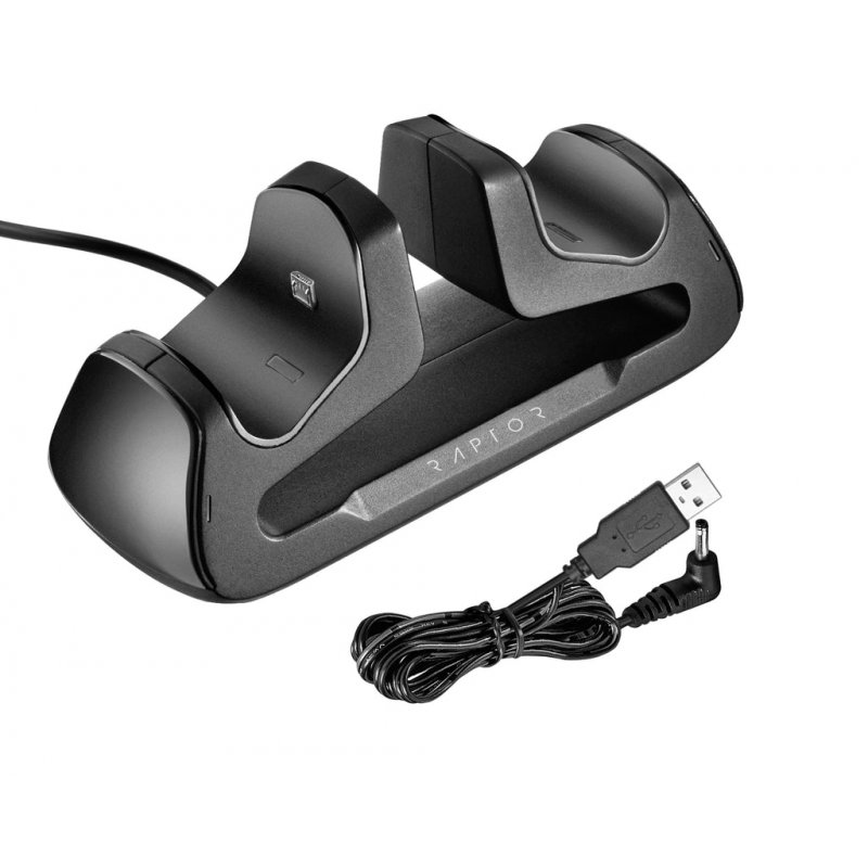 Raptor Gaming - Chargeur double noir pour manettes PS4 DualSense