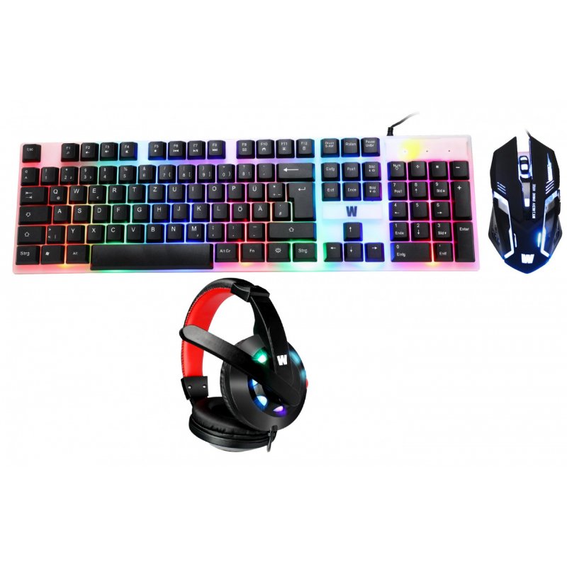 WASDkeys GS80 clavier Souris incluse USB Noir