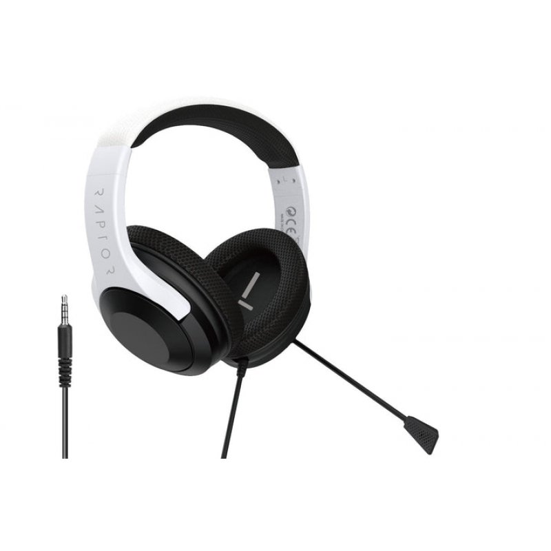 Raptor Gaming RG-H300-W écouteur/casque Avec fil Arceau Jouer Noir, Blanc