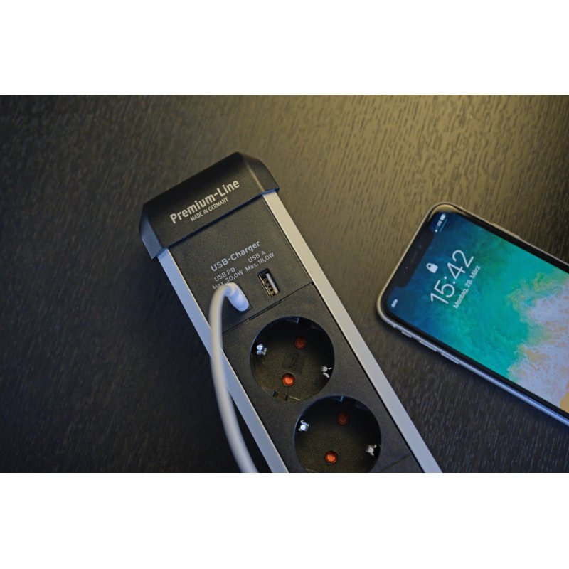 Brennenstuhl 1391030610 power extension 3 m 6 AC outlet(s) Indoor Black, Silver