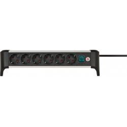 Brennenstuhl 1391040600 power extension 3 m 6 AC outlet(s) Indoor Black, Silver
