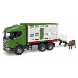 Bruder - Scania Super 560R Cattle transportation truck with 1 cattle (03548)