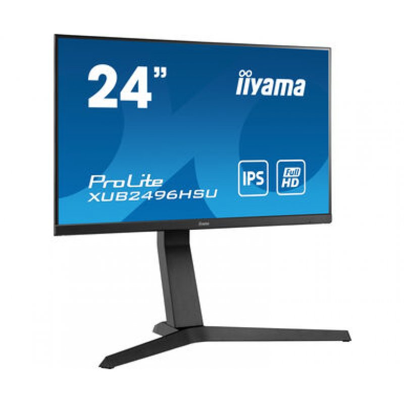 60,5cm/23,8'' (1920x1080) iiyama ProLite XUB2496HSU-B 16:9 1ms HDMI DisplayPort USB-C VESA Pivot Speaker Full HD Black