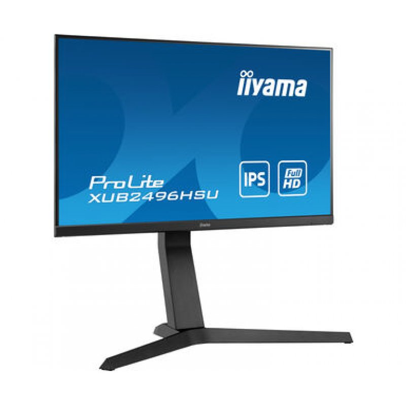 60,5cm/23,8'' (1920x1080) iiyama ProLite XUB2496HSU-B 16:9 1ms HDMI DisplayPort USB-C VESA Pivot Speaker Full HD Black